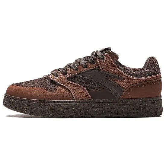 ANTA Street Play Series Skateboard Shoes Women's Low-Top Brown