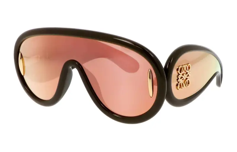 LOEWE Acetate Irregular Shape Sunglasses Unisex Black