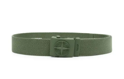 STONE ISLAND Junior Logo Plaque Interwoven Buckle Belt