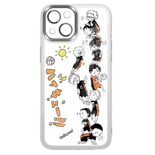 US 10 cents MSMF ABS+PC material Q version volleyball boy simple personality cooling metal frame lens protection mobile phone case suitable for Apple/apple 15/14/13/12/11/XR/XS/PLUS/PRO/MAX