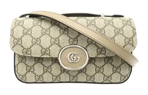 GUCCI Savoy Canvas Bag, Handbag, Shoulder Bag, Crossbody Bag Mini Women's Brown