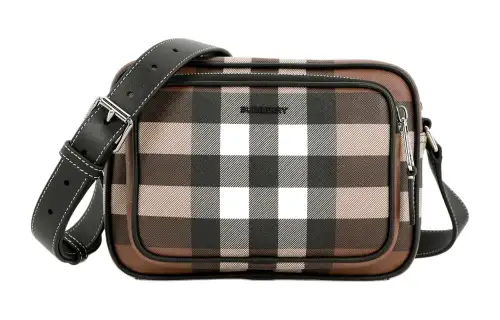 Burberry Leather Messenger Bag, Shoulder Bag, Camera Bag, Crossbody Bag Men's Dark Birch Brown