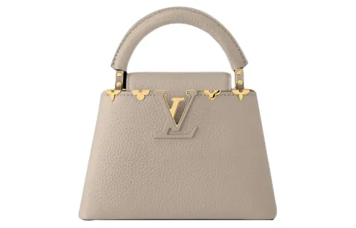 LOUIS VUITTON Capucines Taurillon Leather Kapsyn Handbag, Shoulder Bag, Crossbody Bag Mini Women's Elephant Gray