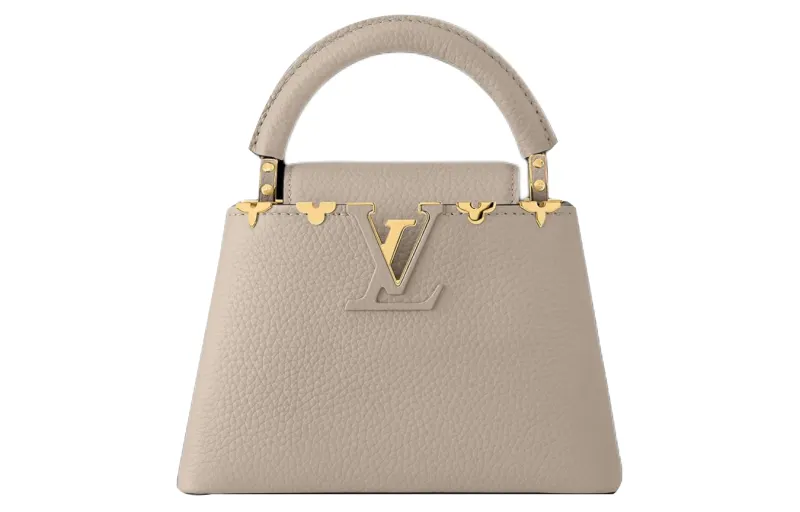 LOUIS VUITTON Capucines Taurillon Leather Kapsyn Handbag, Shoulder Bag, Crossbody Bag Mini Women's Elephant Gray