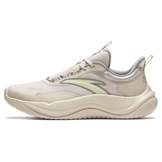 Anta Breathable Lightweight Rebound Low-Top Running Shoes Men's Beige Gray Green