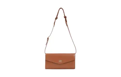 MIU MIU Calfskin Shoulder Bag, Crossbody Bag, Wallet Women's Brown