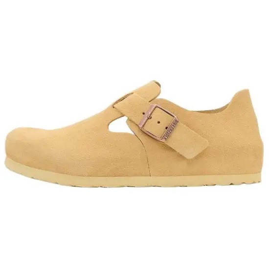 Birkenstock London Suede Leather Shoes 'Latte Cream'
