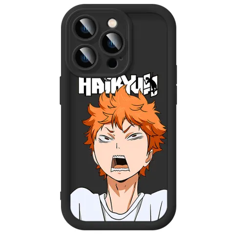 US 10 cents MSMF ABS+PC material Volleyball boy Hinata Shoyang simple heat dissipation metal frame lens protection mobile phone case suitable for Apple 15/14/13/12/11/XR/XS/PLUS/PRO/MAX