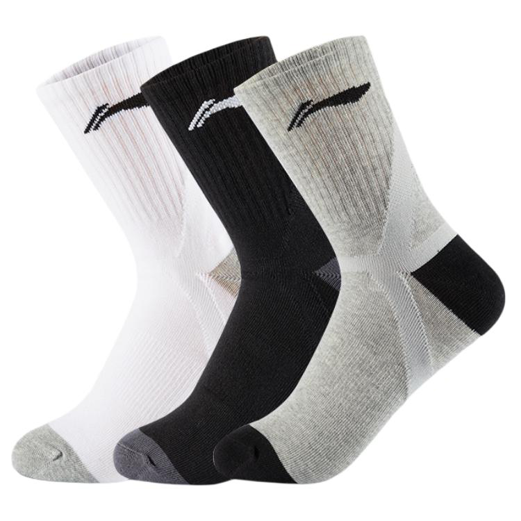 Li Ning Crew Socks Unisex 3 Pack