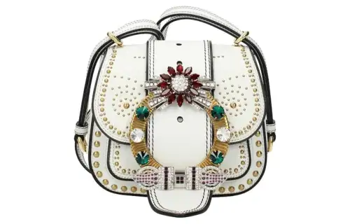 MIU MIU Cow Leather Crossbody Bag, Shoulder Bag Unisex White