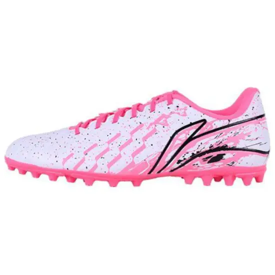 LiNing MG Rubber Short Studs Cushioning, Slip Resistant, And Abrasion Resistant Soccer Shoes Men's Pink