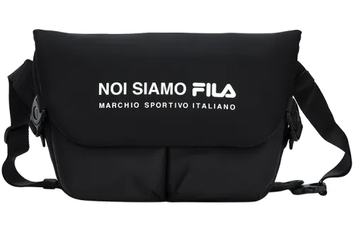 FILA FUSION Fabric Shoulder Bag, Crossbody Bag Regular Unisex Pitch Black