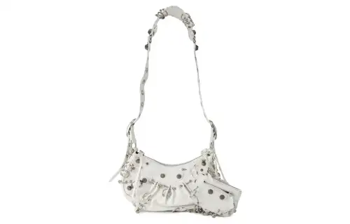Balenciaga Le Cagole Xs Shoulder Bag With Piercing White Arena
