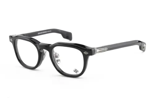 Chrome Hearts Plate Frame 925 Sterling Silver Irregular Shape Eyeglass Frames Unisex Black