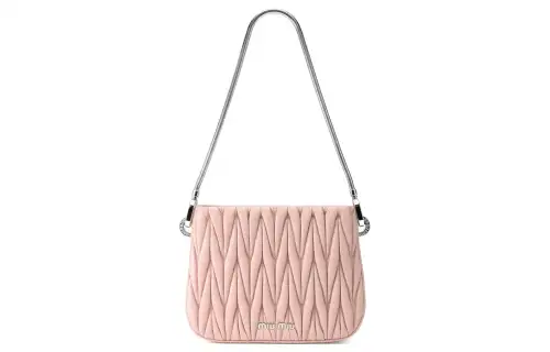 MIU MIU Leather Handbag Women's Pink