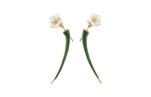 Bottega Veneta Sterling Silver Earrings Women's Avocado