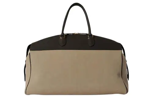 THE ROW Leather With Denim Handbag Travel Bag Extra Large Women's Beige Spelled Brown