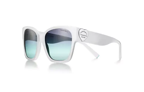 TIFFANY & CO. Acetate Square Sunglasses Women's White