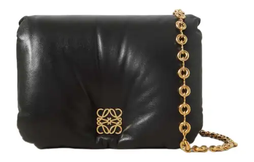 LOEWE Leather Shoulder Bag Women's Black