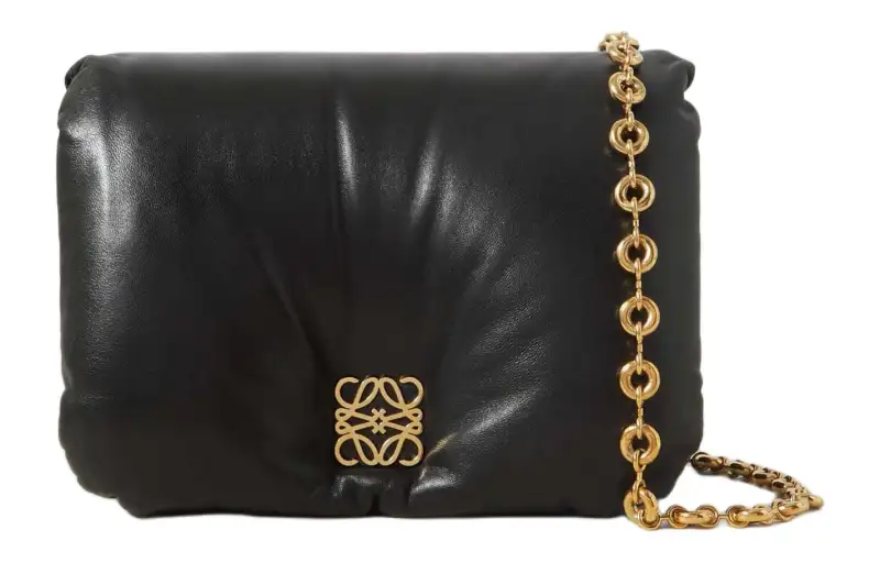 LOEWE Leather Shoulder Bag Women's Black