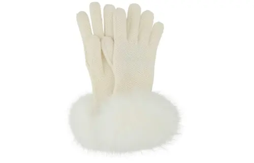Loro Piana Knit Gloves Women's White