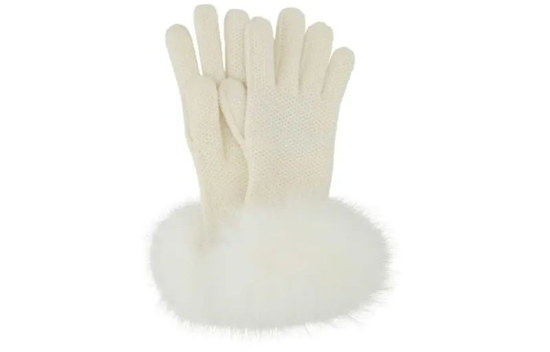 Loro Piana Knit Gloves Women's White