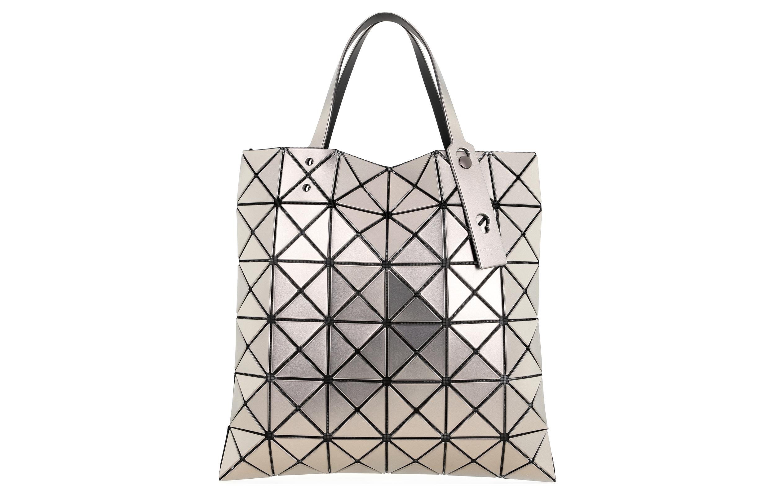 ISSEY MIYAKE Issey Miyake Lucent Metallic Matte Metal Diamond Large Capacity PVC Resin Tote Bag Tote Bag Shopping Bag Handbag Women's Silver