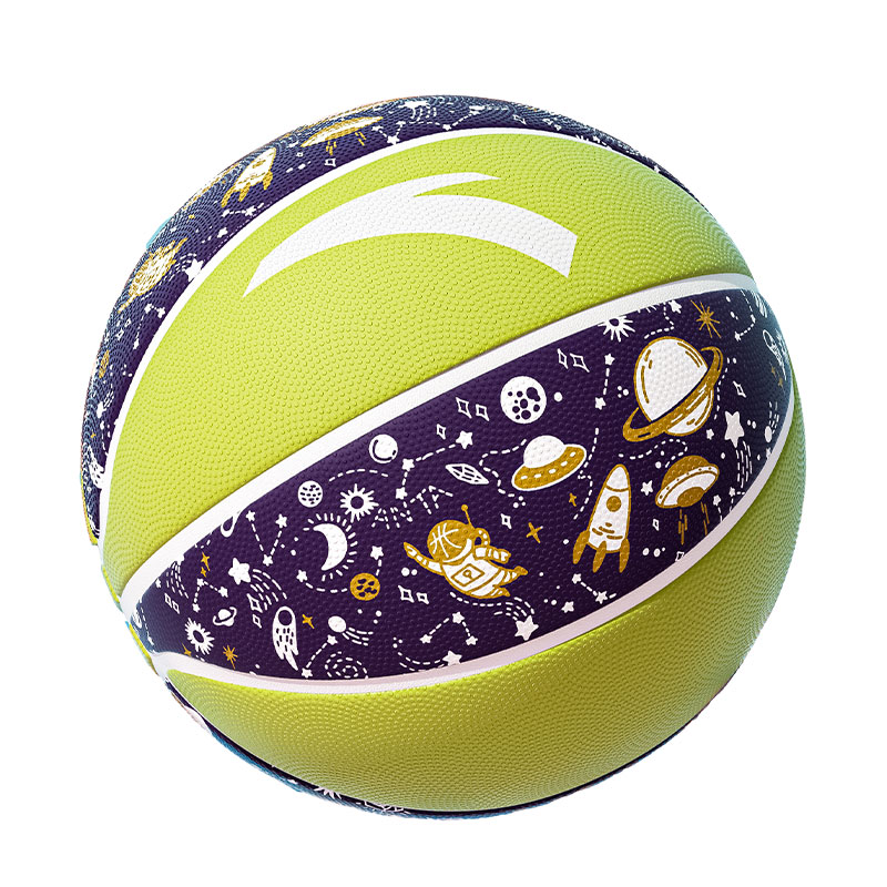 Anta Rubber Basketball Purple Green Size 5 Training Kids’