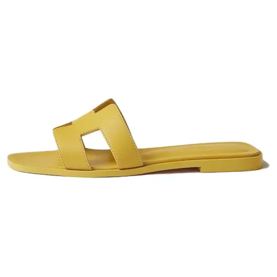 HERMES Oran Slide Slippers Women's Yellow
