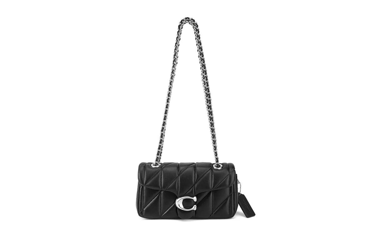 COACH Tabby Nappa Leather Shoulder Bag, Crossbody Bag Small Women's Black