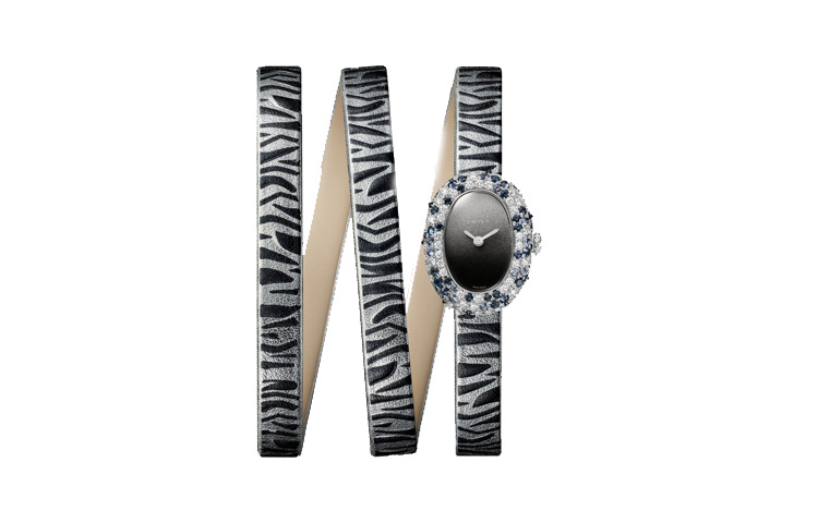 CARTIER Bathtub Collection Quartz Movement 30m Waterproof Women's Watch Black Dial 18K White Gold Case