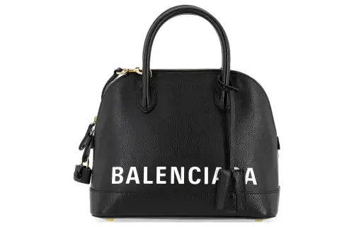Balenciaga Letter Calfskin Handbag Women's Black