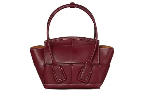 Bottega Veneta Calfskin Handbag Mini Women's Bordeaux Red