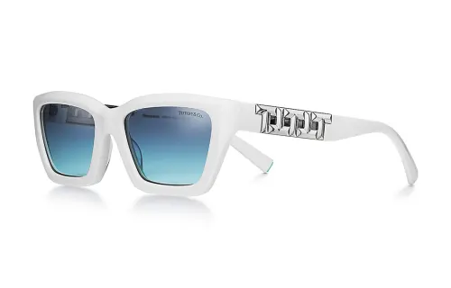 TIFFANY & CO. Irregular Shape Sunglasses Women's White