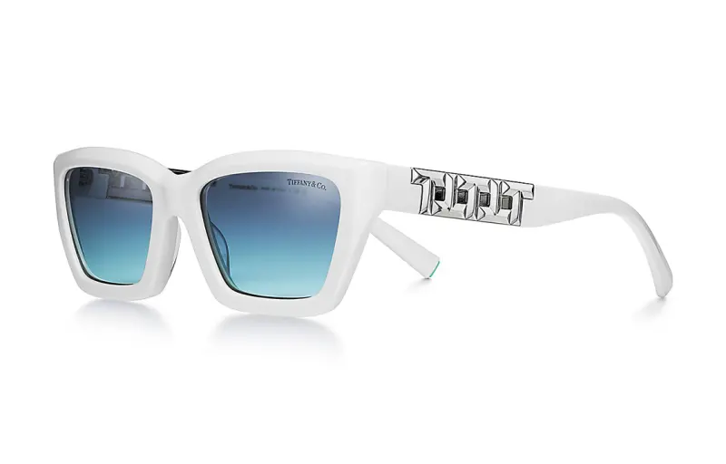 TIFFANY & CO. Irregular Shape Sunglasses Women's White