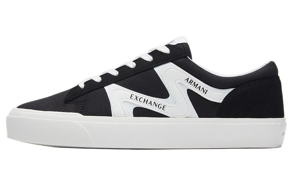 ARMANI EXCHANGE Армани кожа популярный Универсальный низкий верх. панель обувь мужской стиль черный