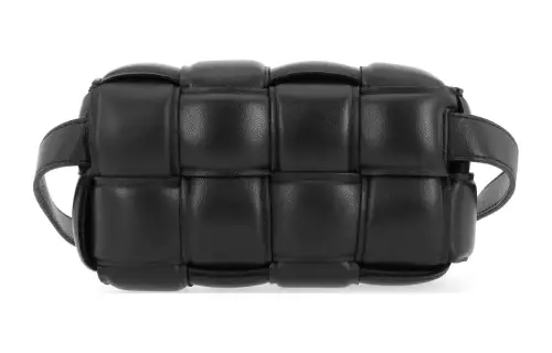 Bottega Veneta Padded Cassette Belt Bag Intreccio Black