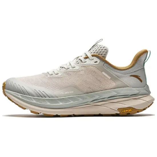 Anta Slip-Resistant Low-Top Running Shoes Men's Gray White