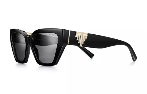 TIFFANY & CO. Acetate Metal Butterfly Sunglasses Women's Black