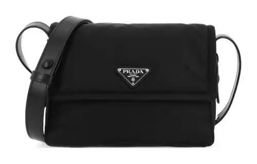 PRADA Re Nylon Recycled Nylon With Leather Messenger Bag, Shoulder Bag, Crossbody Bag Small Women's Black