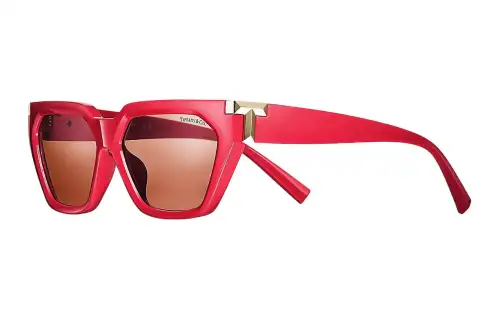 TIFFANY & CO. Acetate Cat Eye Sunglasses Women's Red