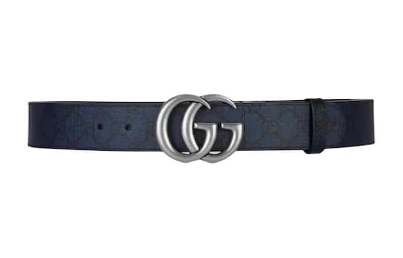 Мужской ремень Gucci GG Marmont (синий)