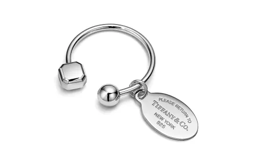 TIFFANY & CO. Tiffany Return to Tiffany™ Series Iconic Oval Pendant Keychain Unisex Couple Style Silver
