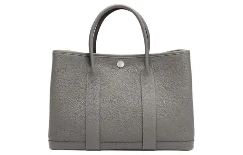 HERMES Garden Party Negonda Calfskin Handbag 30 Women's 0L Grismeyer Rain Cloud Gray
