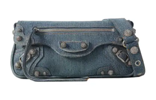 Balenciaga Le Cagole Denim Handbag, Shoulder Bag Women's Blue