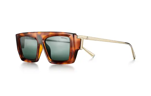 TIFFANY & CO. Acetate Metal Square Sunglasses Women's Tortoiseshell