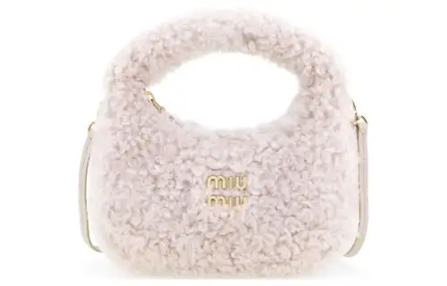 MIU MIU Wander Leather Crescent Bag, Shoulder Bag, Crossbody Bag, Handbag Mini Women's White