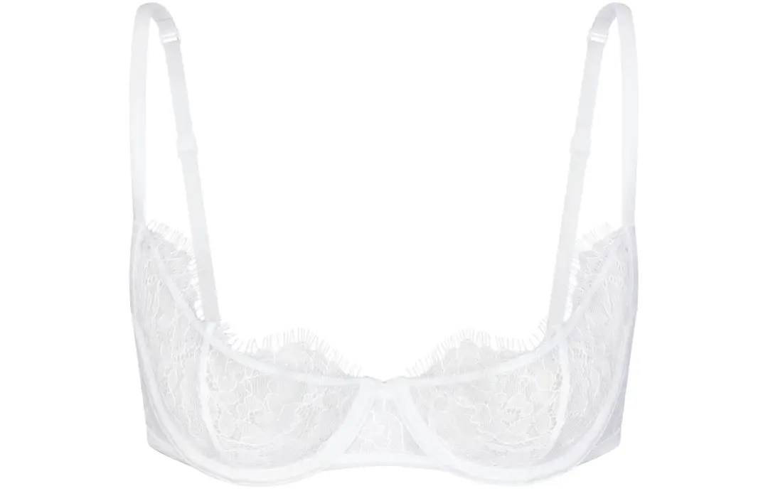 Skims Wedding Dress Collection LACE UNLINED SCOOP BRA Women's SNOW/Snow