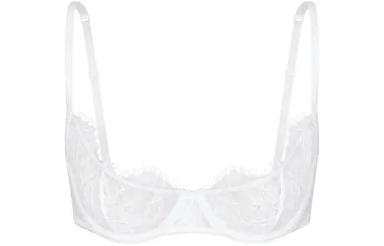 Skims Wedding Dress Collection LACE UNLINED SCOOP BRA Women's SNOW/Snow
