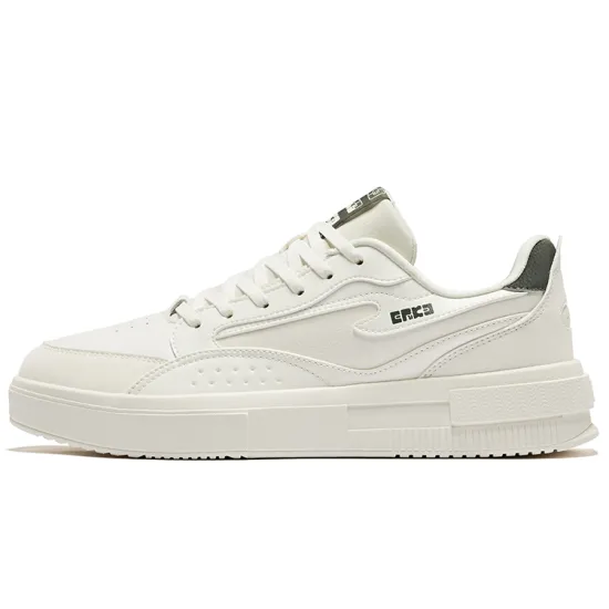 Erke Skateboard Shoes Men Low-Top Microcrystal White Gray Lime Green